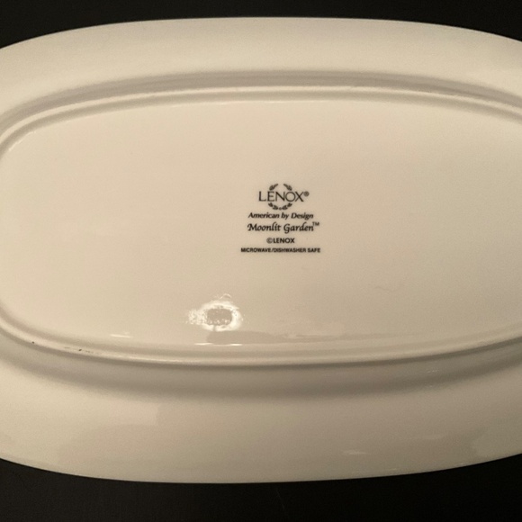 Lenox Moonlit Garden Hors d'Oeuvres Bone China Tray Gray and Black - Picture 2 of 2